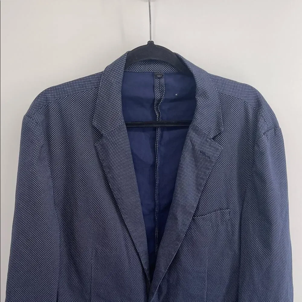 J. Crew Crosby unlined polka dot print two button double vent blazer sz 44L